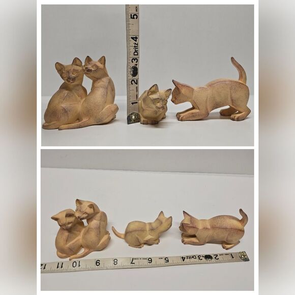 Border Fine Arts Cubist Cat Playing Kitten Figurine Set Of 3 - Picture 8 of 9